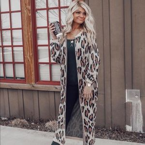 Leopard print duster cardi
